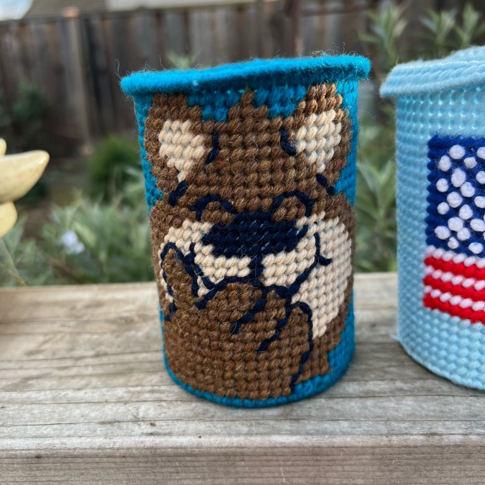 Vintage Needlepoint Cup Holders
